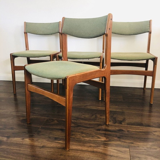 Image 1 of Set of 4 vintage teak chairs by Erik Buch for O.D. Mobler, Denmark 1960
