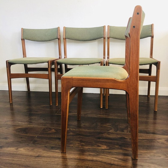 Image 1 of Set of 4 vintage teak chairs by Erik Buch for O.D. Mobler, Denmark 1960