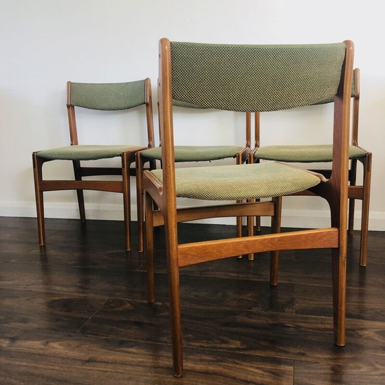 Image 1 of Set of 4 vintage teak chairs by Erik Buch for O.D. Mobler, Denmark 1960