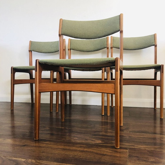 Image 1 of Set of 4 vintage teak chairs by Erik Buch for O.D. Mobler, Denmark 1960