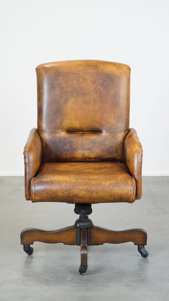 Image 1 of Sheepskin Wheeled Office Chair