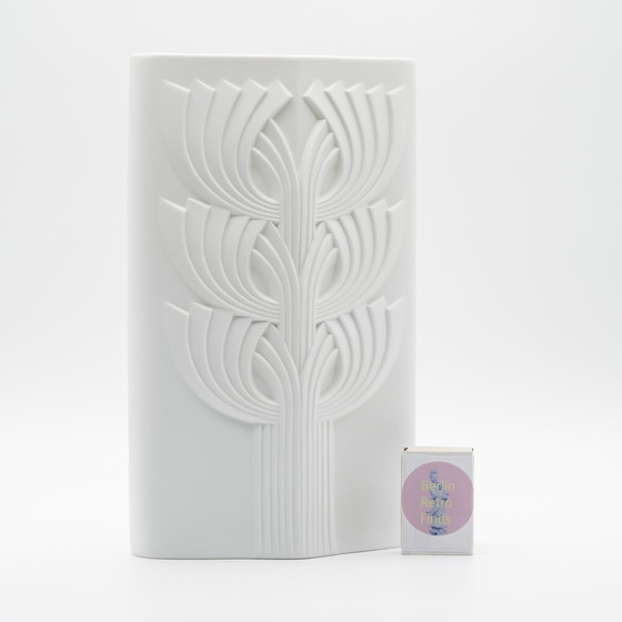 Image 1 of Rosenthal Rosemonde Nairac Bisque Porcelain Vase Duo Tree Of Life&amp;Anemone Op-Art