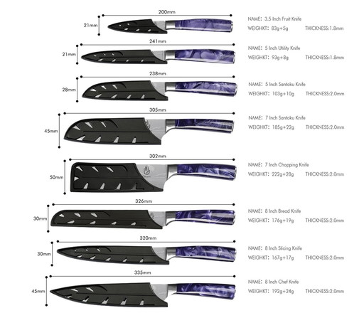 Japanese Stainless Steel Knife Set