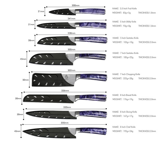 Image 1 of Japanese Stainless Steel Knife Set