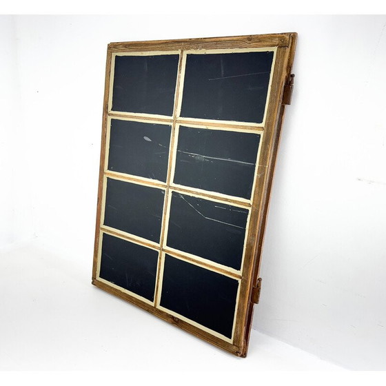Image 1 of Pair of vintage wooden windows transformed into mirrors