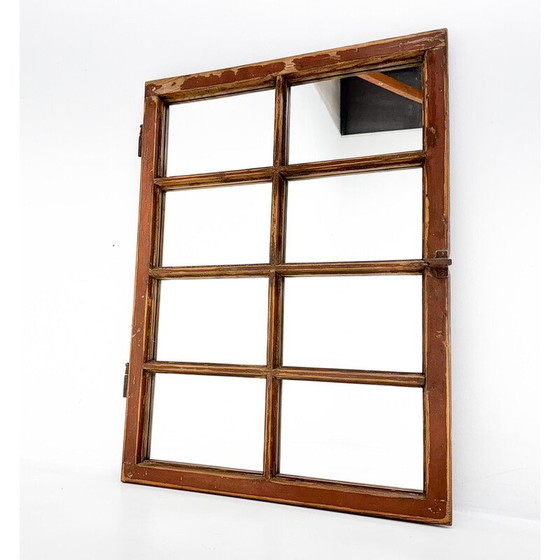 Image 1 of Pair of vintage wooden windows transformed into mirrors