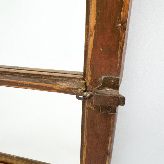 Image 1 of Pair of vintage wooden windows transformed into mirrors