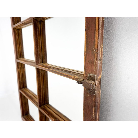 Image 1 of Pair of vintage wooden windows transformed into mirrors