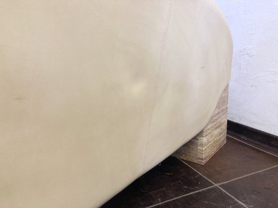 Image 1 of Two-seater sofa travertine leather design Burkhard Vogtherr For Hain&Thome 80s