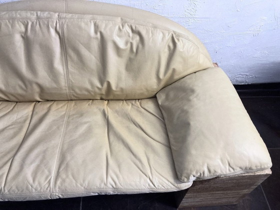 Image 1 of Two-seater sofa travertine leather design Burkhard Vogtherr For Hain&Thome 80s