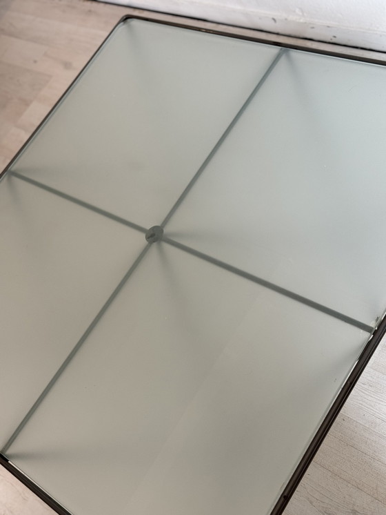 Image 1 of Vintage coffee table glass metal Paolo Piva style