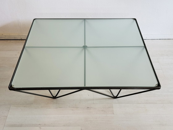 Image 1 of Vintage coffee table glass metal Paolo Piva style
