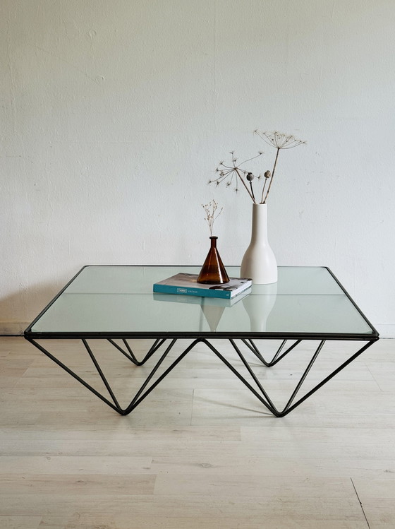 Image 1 of Table basse vintage verre métal style Paolo Piva