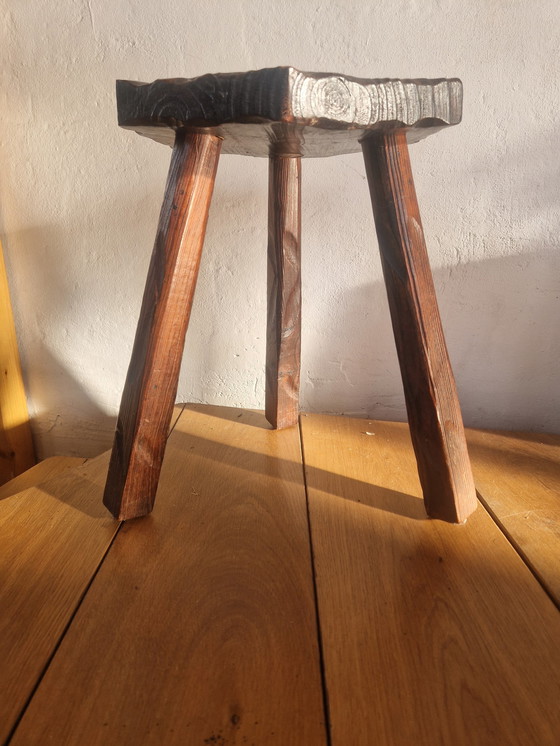 Image 1 of Brutalist Vintage Spanish Milking Stool