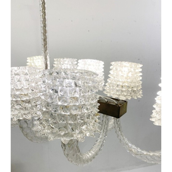 Image 1 of Vintage Rostrato glass chandelier by Ercole Barovier, Italy 1940s