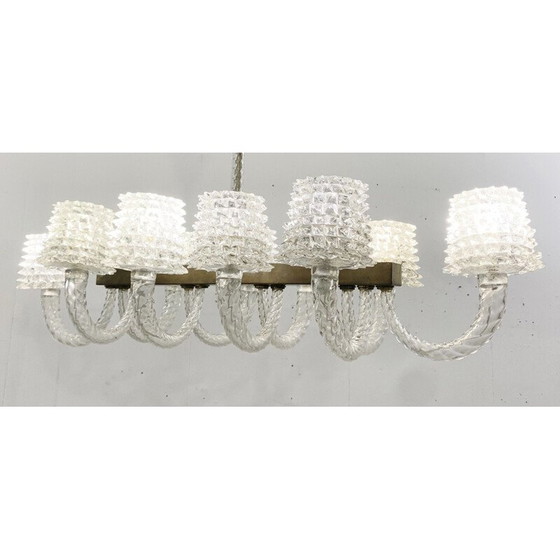 Image 1 of Vintage Rostrato glass chandelier by Ercole Barovier, Italy 1940s