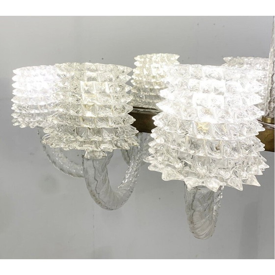 Image 1 of Vintage Rostrato glass chandelier by Ercole Barovier, Italy 1940s