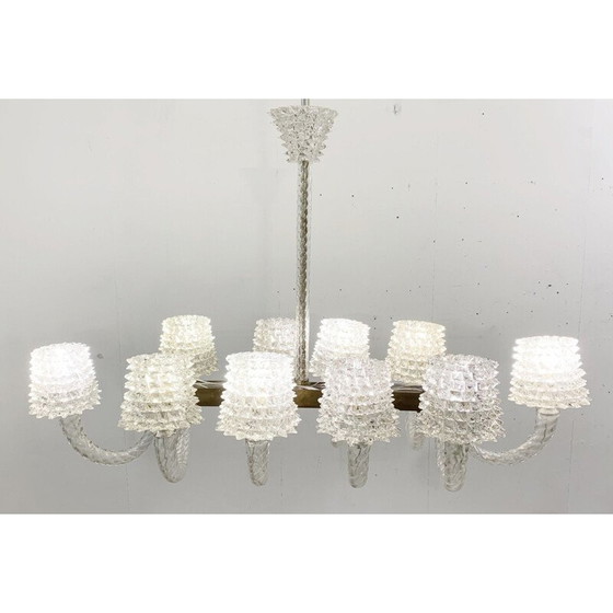 Image 1 of Vintage Rostrato glass chandelier by Ercole Barovier, Italy 1940s