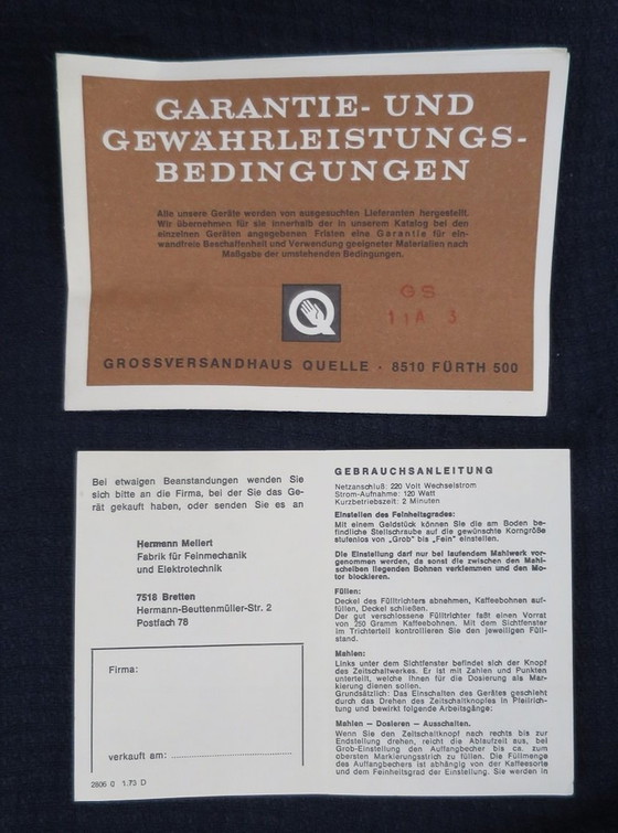 Image 1 of Macinacaffè retrò arancione bianco Privileg mai usato