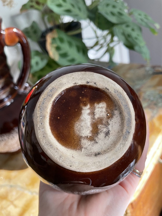 Image 1 of Duo of Vintage Vases Signed Vallauris