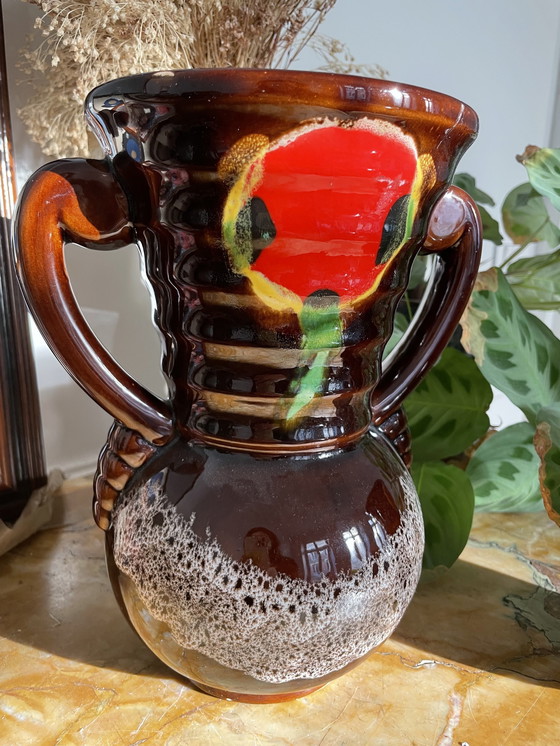 Image 1 of Duo of Vintage Vases Signed Vallauris