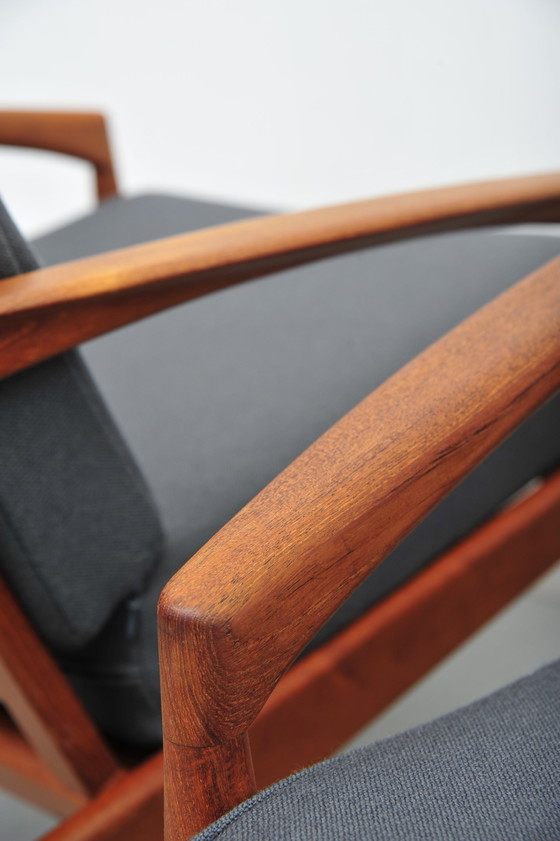 Image 1 of Magnus Olesen Paper Knife Lounge Chairs By Kai Kristiansen In Teak