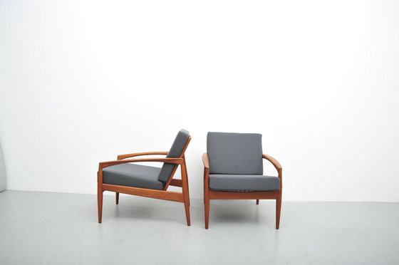 Image 1 of Magnus Olesen Paper Knife Lounge Chairs By Kai Kristiansen In Teak