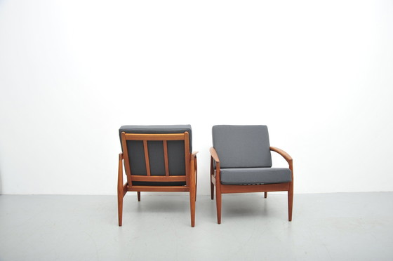 Image 1 of Magnus Olesen Paper Knife Lounge Chairs By Kai Kristiansen In Teak