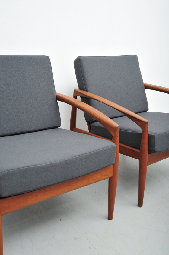 Image 1 of Magnus Olesen Paper Knife Lounge Chairs By Kai Kristiansen In Teak