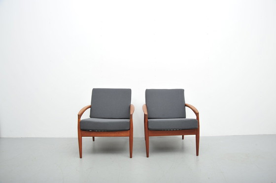 Image 1 of Magnus Olesen Paper Knife Lounge Chairs By Kai Kristiansen In Teak