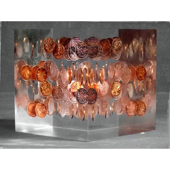 Image 1 of Vintage sculpture cube in plexi by George Schreber, Canada 1974