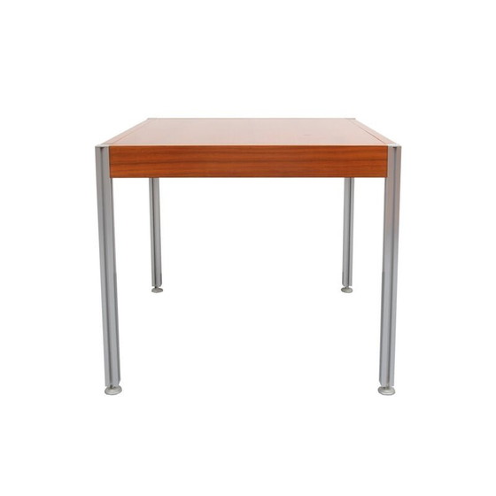 Image 1 of Vintage aluminum and teak coffee table, 1970