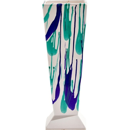 Jarrón de suelo de cerámica vintage austriaco Wasserfall de Gmundner Keramik, década de 1980