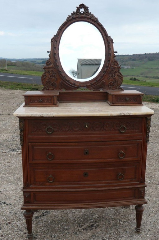 Louis Xvi Style Walnut Dressing Table