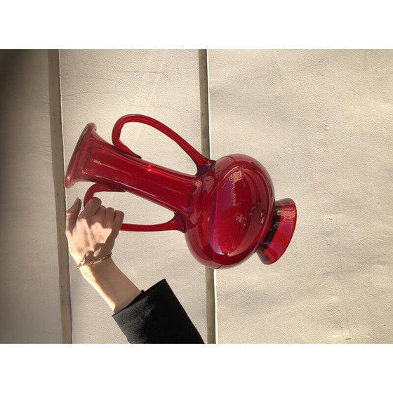 Image 1 of Scandinavian vintage red glass vase