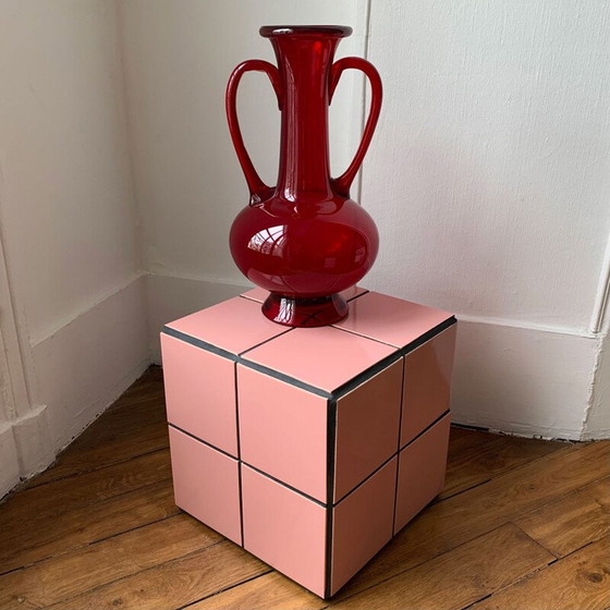 Image 1 of Scandinavian vintage red glass vase