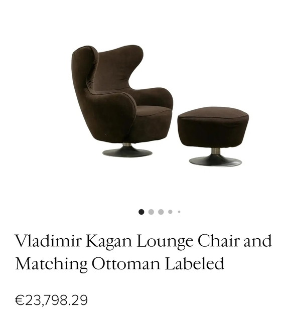 Image 1 of Vladimir Kagan High Back Wing chair