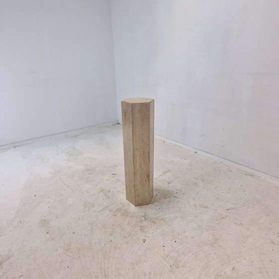 Image 1 of Vintage travertine side table, Italy 1980