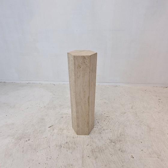 Image 1 of Vintage travertine side table, Italy 1980