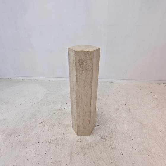 Image 1 of Vintage travertine side table, Italy 1980
