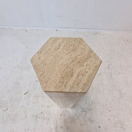 Image 1 of Vintage travertine side table, Italy 1980