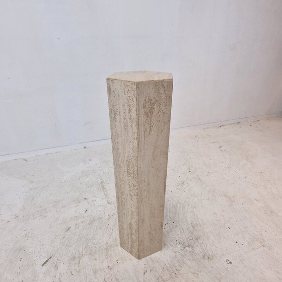 Image 1 of Vintage travertine side table, Italy 1980