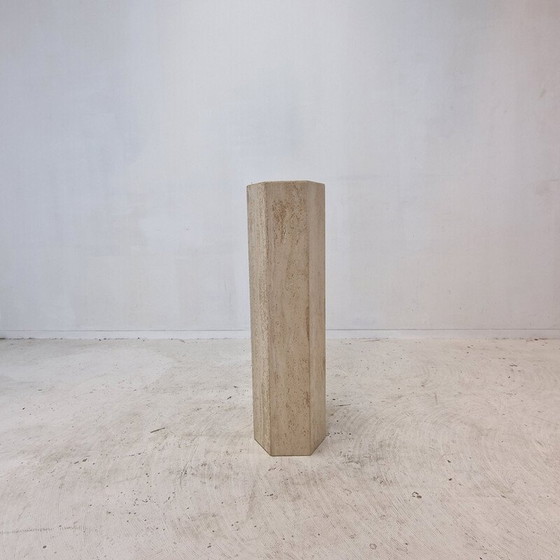Image 1 of Vintage travertine side table, Italy 1980
