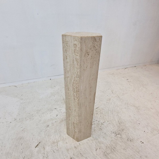 Image 1 of Vintage travertine side table, Italy 1980