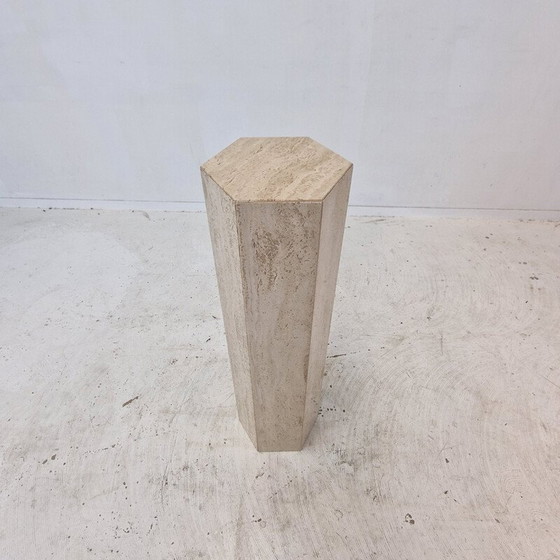 Image 1 of Vintage travertine side table, Italy 1980