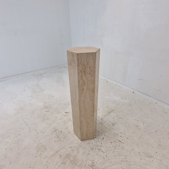 Image 1 of Vintage travertine side table, Italy 1980