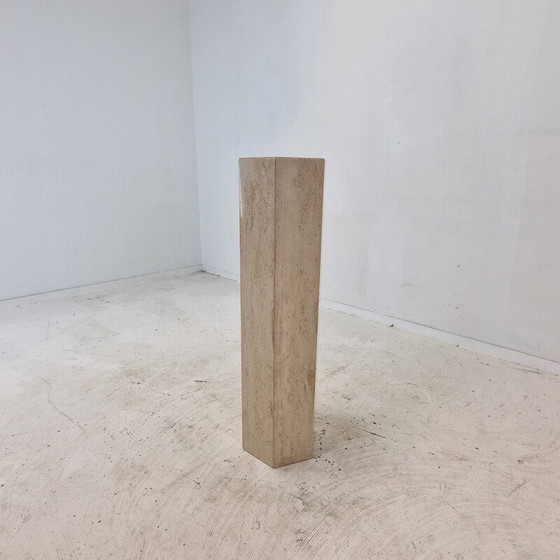 Image 1 of Vintage travertine side table, Italy 1980