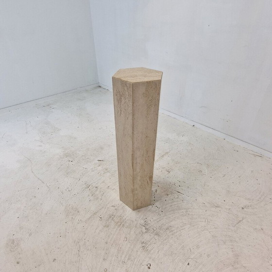 Image 1 of Vintage travertine side table, Italy 1980