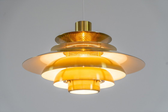 Image 1 of Beautiful Verona Pendant Light By Kurt Wiborg For Jeka Metaltryk (Denmark, 1980S).