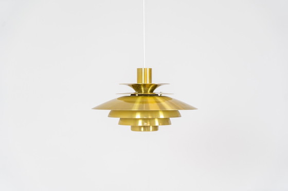 Image 1 of Beautiful Verona Pendant Light By Kurt Wiborg For Jeka Metaltryk (Denmark, 1980S).